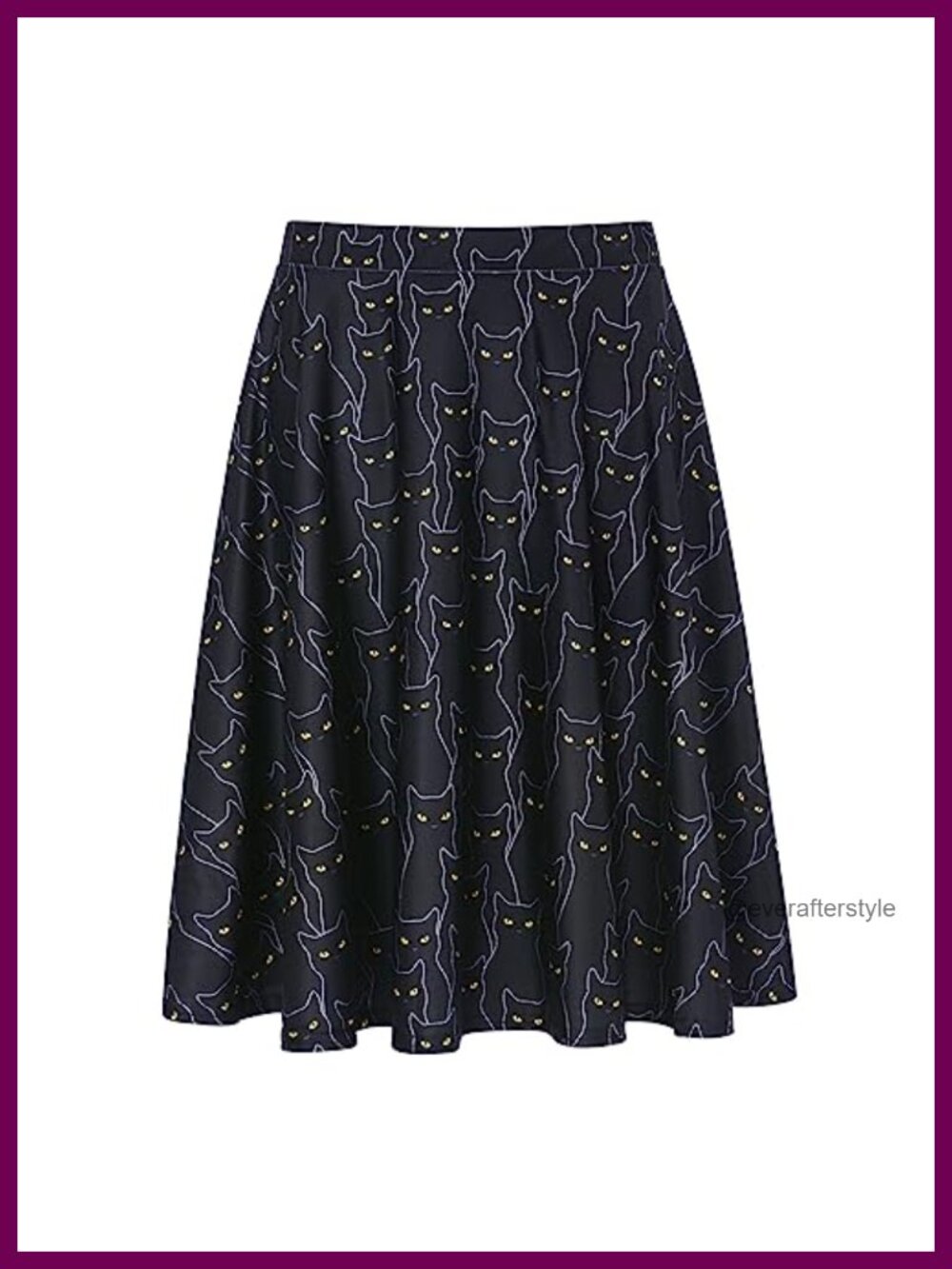 Women Midi Skater Skirt High Waist A-Line Knee Length Flowy Pleated